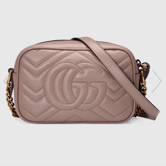 Gucci GG marmont matelasse nude dusty pink crossbody shoulder bag - Picture 15 of 17